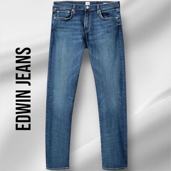 EDWIN Men’s Maddox Slim Fit Jeans in the Size 31X32”in Stax Blue Color